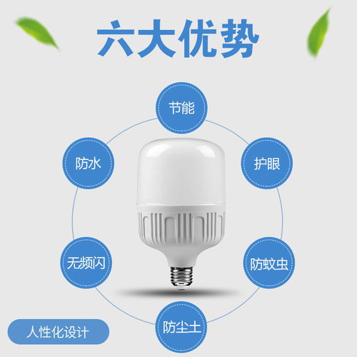 超亮led節(jié)能燈泡e27螺口家用商用省電護眼無頻閃防水大功率照明燈